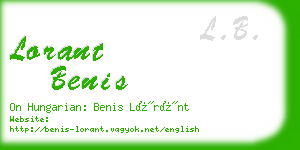 lorant benis business card